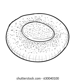 Isolated retro hand drawn bakery cookie, Vector illustration