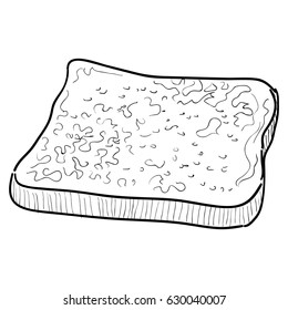 Isolated retro hand drawn bread, Vector illustration