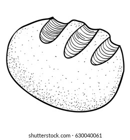 Isolated retro hand drawn bread, Vector illustration