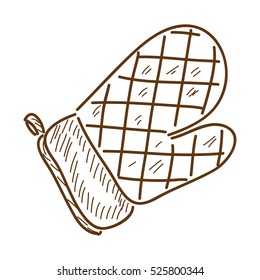 Isolated retro hand drawn gloves, Vector illustration