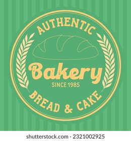 Bandera de panadería retro aislada de alta calidad con boceto de pan Ilustración vectorial