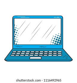 Isolated retro laptop icon