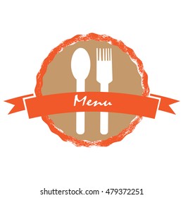 Isolated retro menu label design, Vector illustration