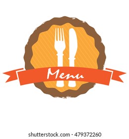 Isolated retro menu label design, Vector illustration
