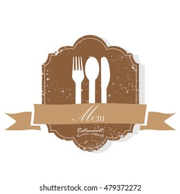 Isolated retro menu label design, Vector illustration