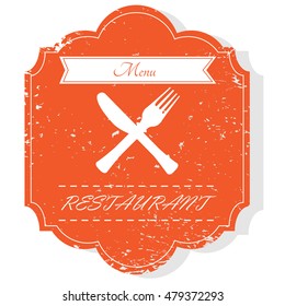 Isolated retro menu label design, Vector illustration