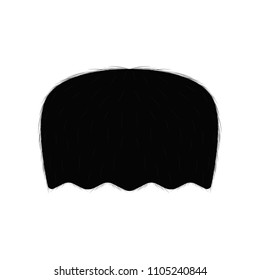 Isolated retro mustache