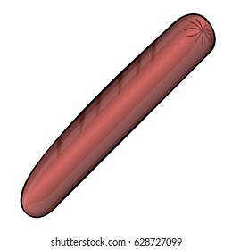 Isolated retro sausage on a white background, Vector illustration