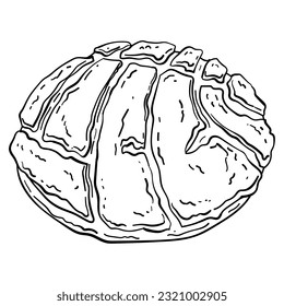 Isolated retro sketch of a bread Vector illustration