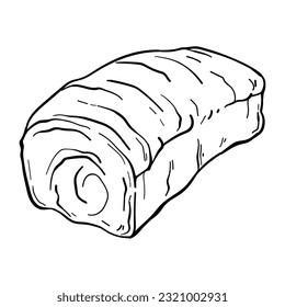 Isolated retro sketch of a bread Vector illustration