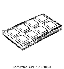 Isolated retro sketch of a chocolate bar - Vector illustration