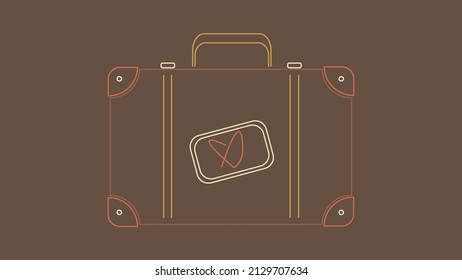 Isolated Retro Suite Case Illustration Vector