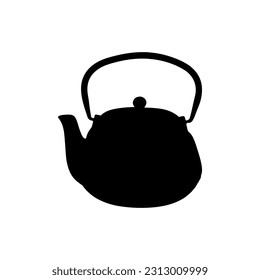 Isolated retro teapot. Hand drawn vector illustration pottery or vintage household utensils