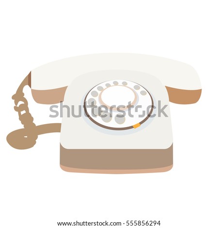 Isolated retro telephone on a white background, Vector illustration