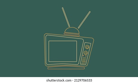 Vector De Ilustración De Contorno De Televisión Retro Aislado