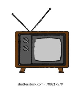 Isolated retro tv design
