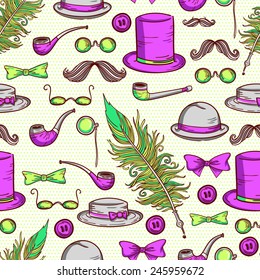 Isolated retro vintage elements. Gentleman history fashion collection