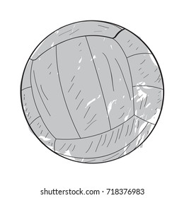 Isolated retro volleyball ball on a white background, Vector illustration