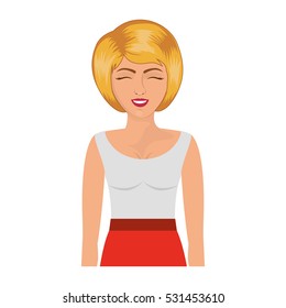 Isolated retro woman cartoon design