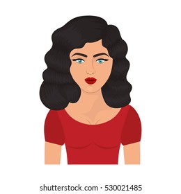 Isolated retro woman design