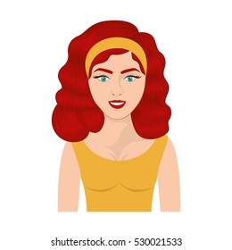 Isolated retro woman design