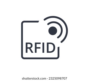 Etiqueta RFID aislada, símbolo general. Ilustración vectorial.
