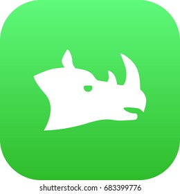Isolated Rhino Icon Symbol On Clean Background. Vector Rhinoceros Element In Trendy Style.