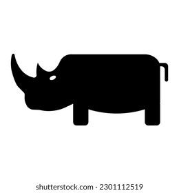 Isolated rhinoceros icon. Editable color. EPS vector file