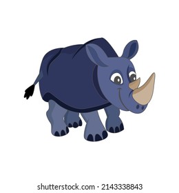 Isolated rhynoceros animated animals jungle vector illustration