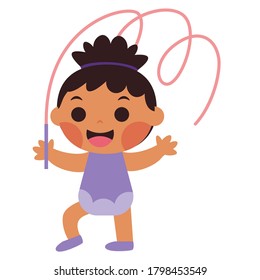 Isolated rhythmic gymnast girl. Sports icon - Vector