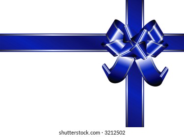 Isolated Ribbon - blue ribbon with silver lines