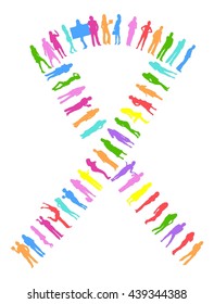 Isolated Ribbon made of Vector Silhouettes 
