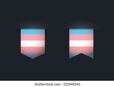  Isolated ribbon set with a transgender pride flag