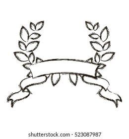 Isolated ribbon and wreath design