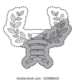 Isolated ribbon and wreath design