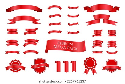 Isolated Ribbons Set Labels Mega Pack Sticker Collection