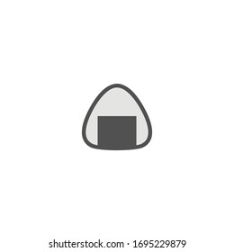 Isolated Rice Ball Emoji, Emoticon, Vector Flat Icon