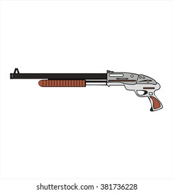 isolated rifle, guns, cartoon vector
