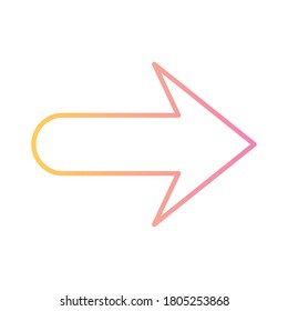 Icono de estilo de gradiente de flecha derecha aislado diseño de dirección web hacia adelante y tema infográfico Ilustración vectorial