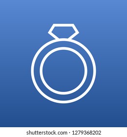 Isolated ring icon line symbol on clean background. Vector diamond element in trendy style.
