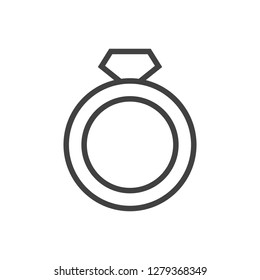 Isolated ring icon line symbol on clean background. Vector diamond element in trendy style.