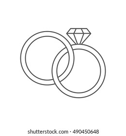 Isolated Rings Wedding Design Stock Vector (Royalty Free) 490450648