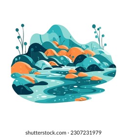 Symbol für einzelne Flusslandschaftsillustrationen