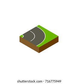 Isolated Road Isometric. Asphalt Vector Element Can Be Used For Asphalt, Road, Bitumen Design Concept.