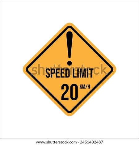 Isolated Road Maximum Speed limit sign 20 kmh with white background vector illustration