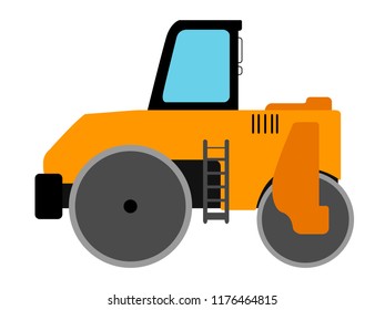 Isolated road roller icon. Construction vehicle. Vector illustration design