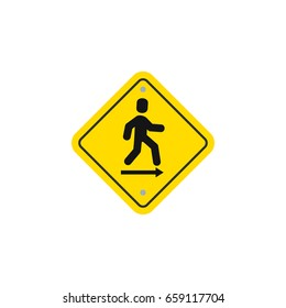 Isolated Road Sign Flat Icon. Direction Pointer Vector Element Can Be Used For Direction, Pointer, Board Design Concept.