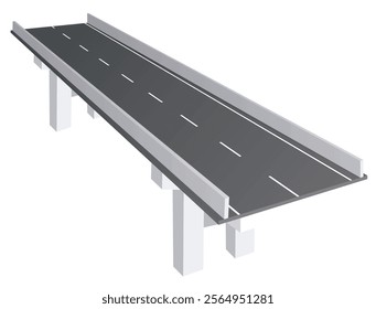 Isolated road viaduct. vector illustration