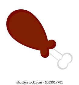 Isolated roasted chicken icon