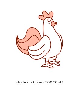 Isolated roaster draw baby vector illustration